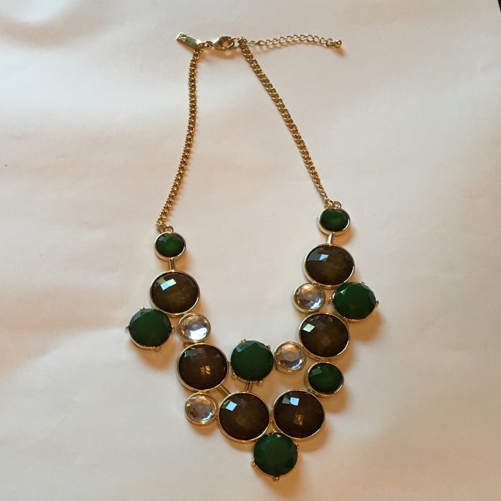 Necklace - Beautiful Green, Brown, Clear Artwork!